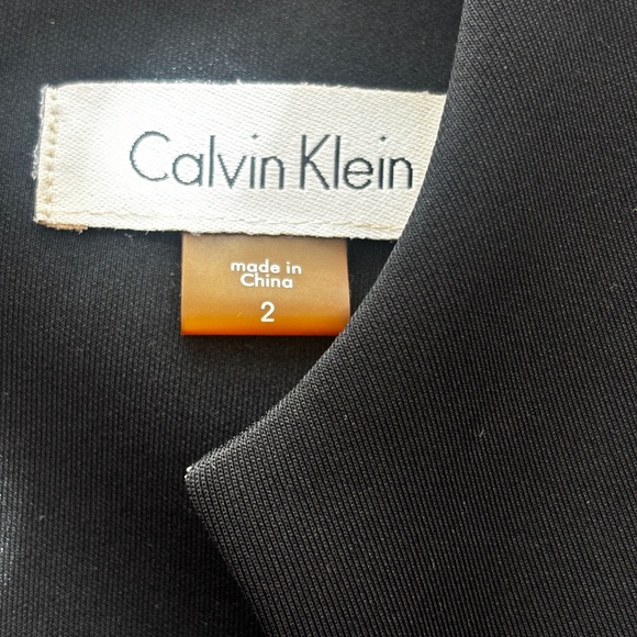 Calvin Klein Scuba Sheath Dress - Black w/Python Print Front Panel Size 2 - Picture 10 of 11